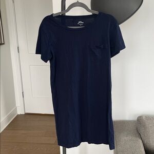J. Crew Garment-Dyed Navy T-Shirt Dress (Size Small)